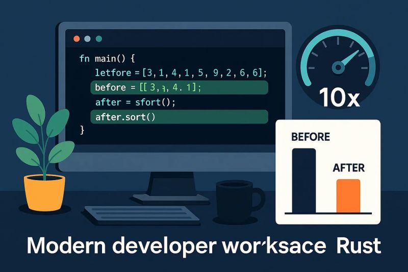 File:My Rust backend was slow. Too slow to satisfy our users. Requests lagged, CPU spiked, and my patience ran thin. Two weeks later, the same backend was 10x faster. Memory usage dropped. Crashes vanished..jpg